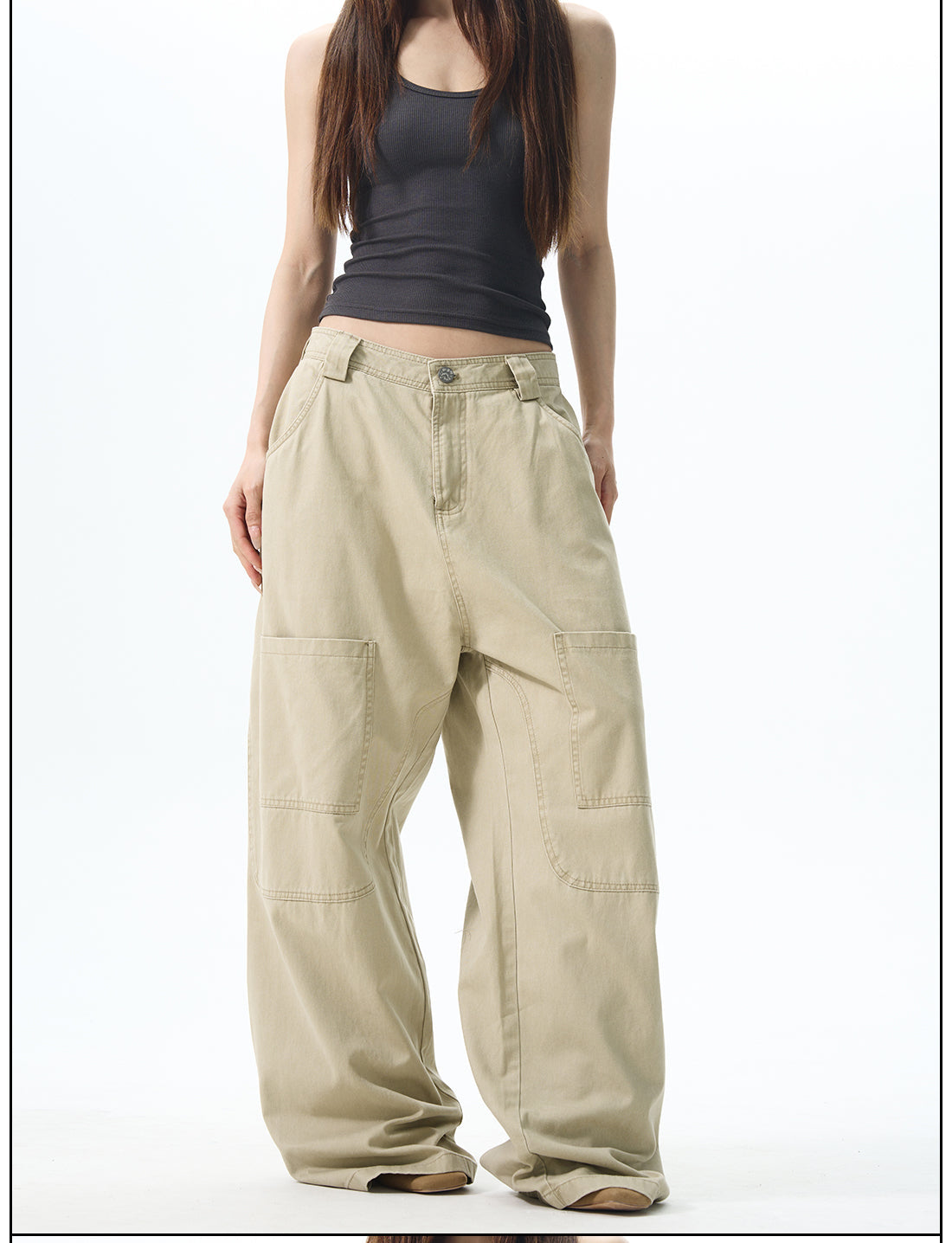Cargo Wide Leg Canvas Pants