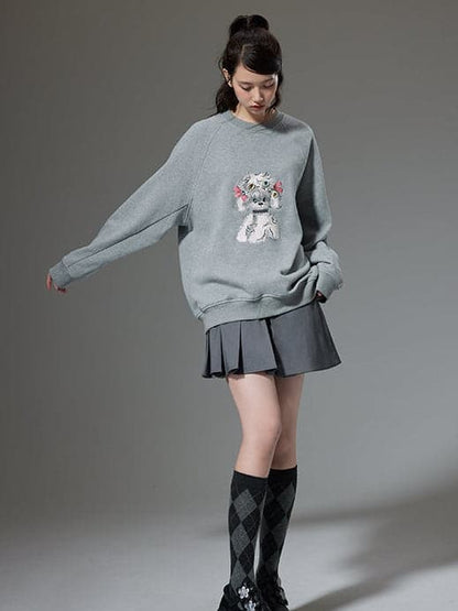 Embroidered Puppy Sweatshirt