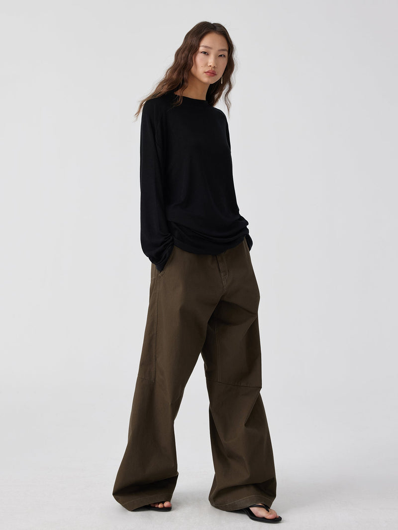 Wide Leg Brown Flared Pants