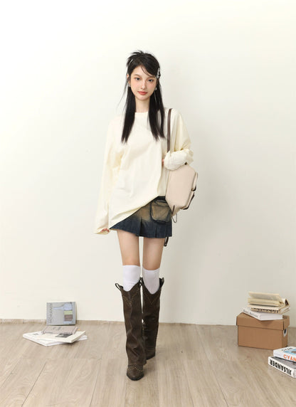 Color Loose Long Sleeve T-shirt