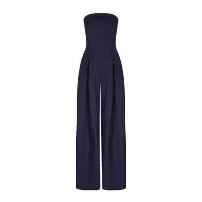 Backless Slim Fit Smocking Jumpsuit