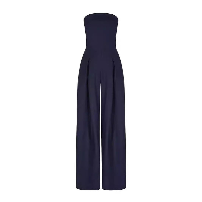 Backless Slim Fit Smocking Jumpsuit