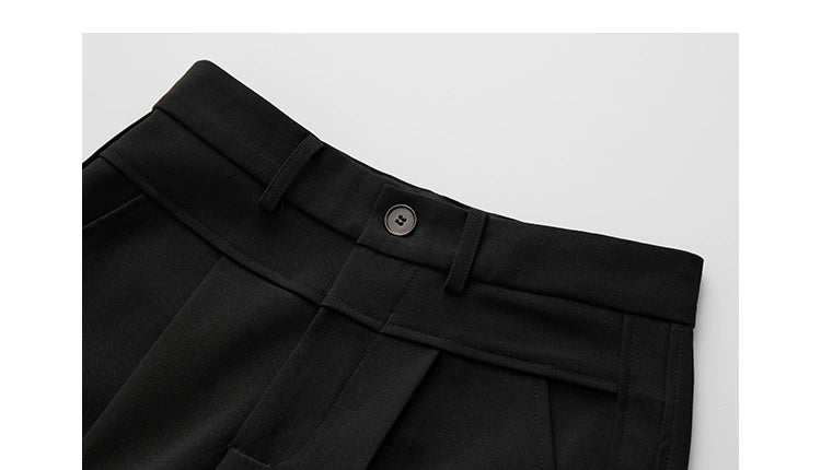 Black Pleated Wide-leg Pants