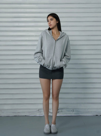 Athletic Zip-up Hooded Sweatshirt