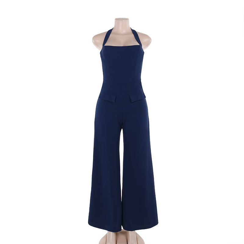 Fall Clothing Slimming Bag Cover Halter Jumpsuit