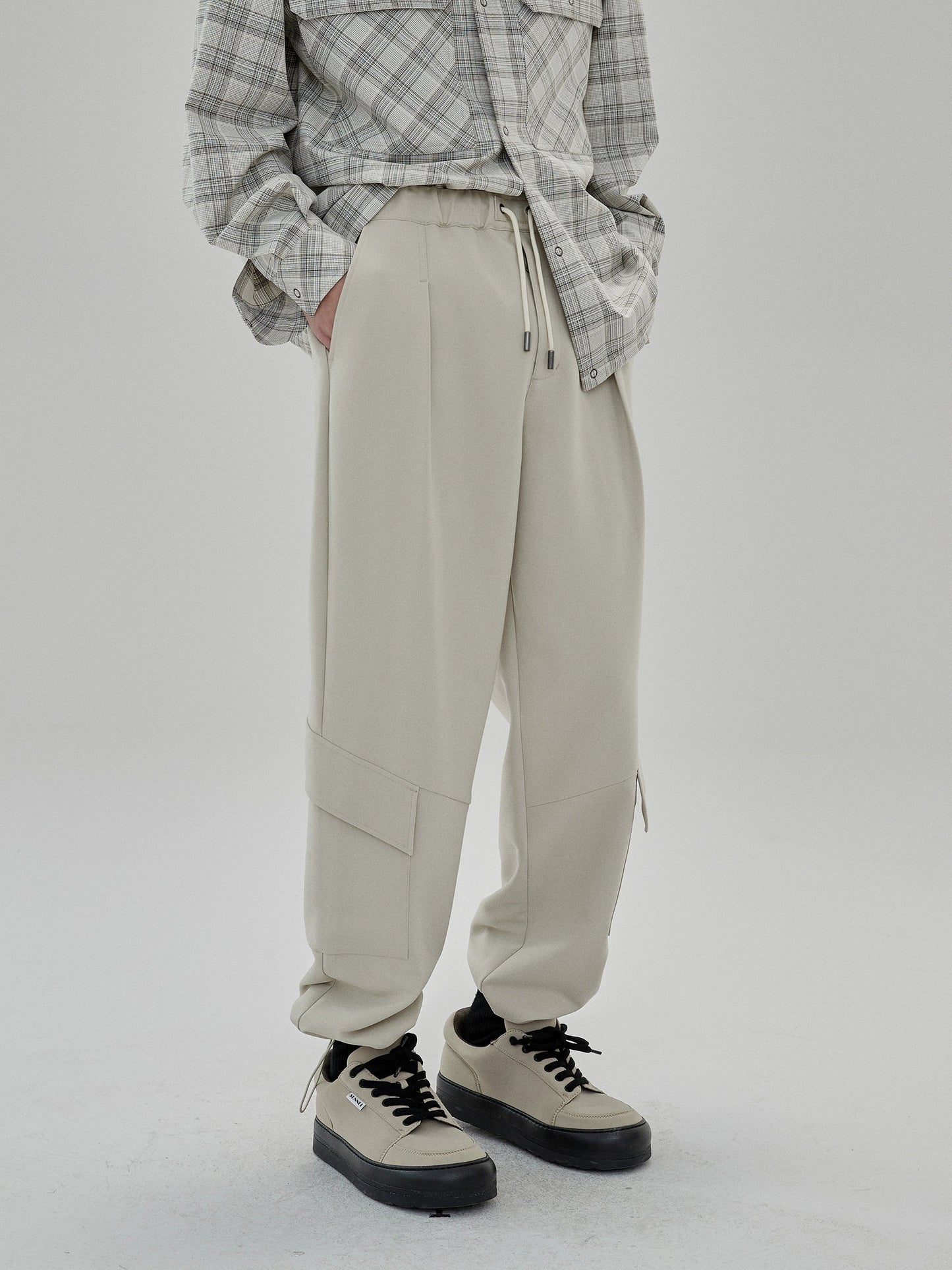 Draping Drawstring Cargo Pants