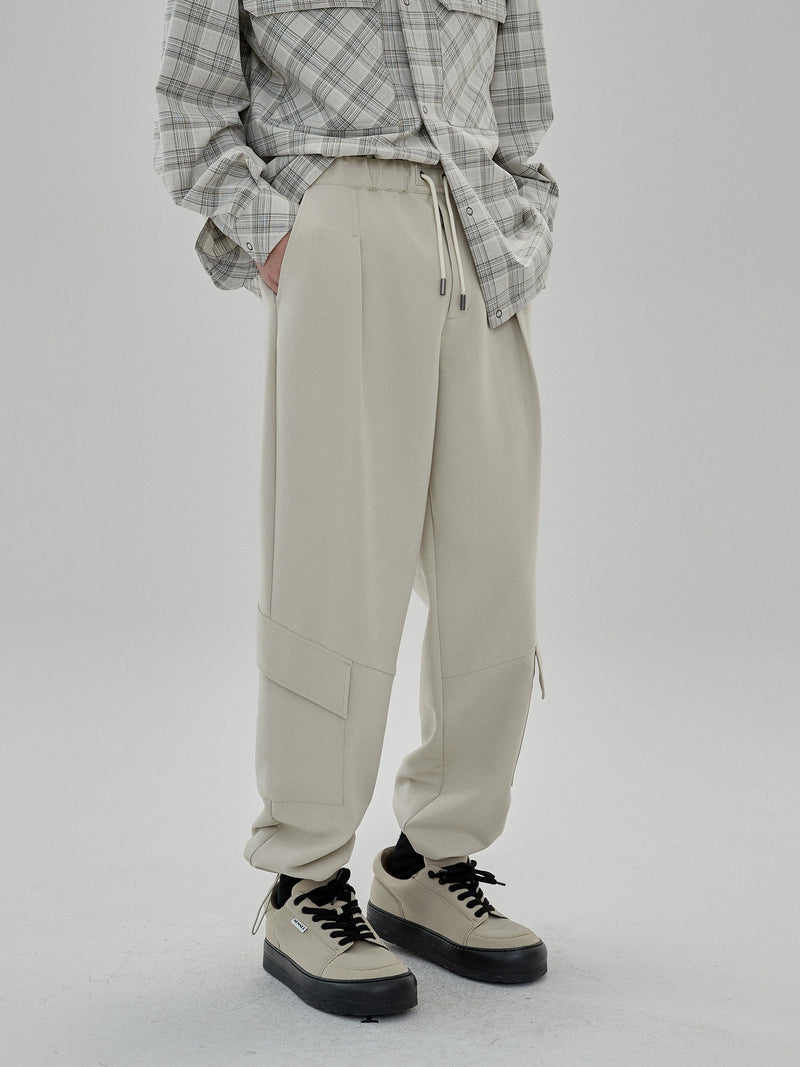 Draping Drawstring Cargo Pants