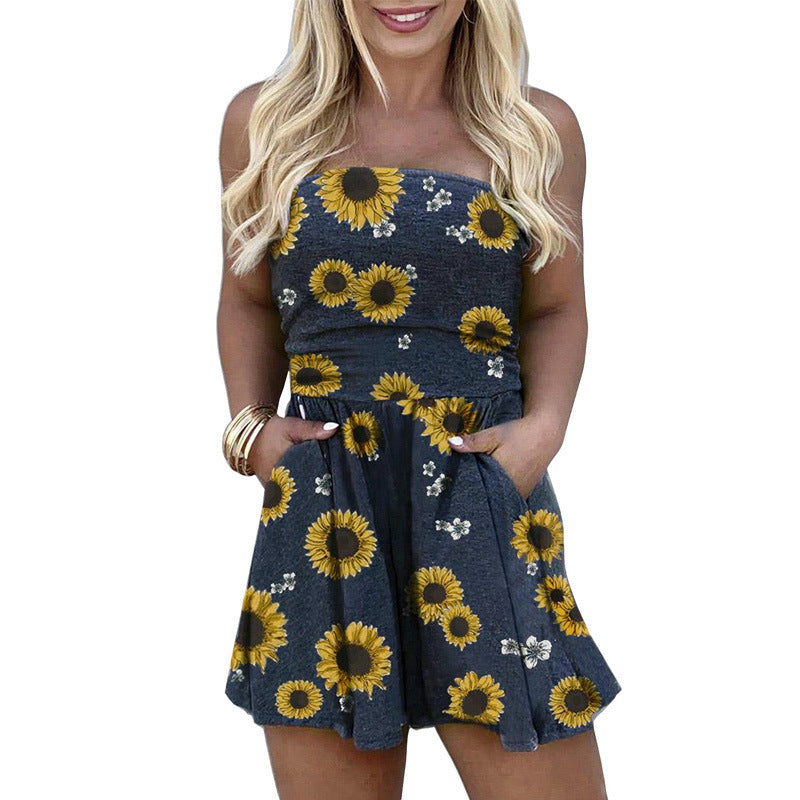 Summer One Neck Sleeveless Jumpsuit
