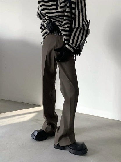 Black Straight-leg Classic Pants