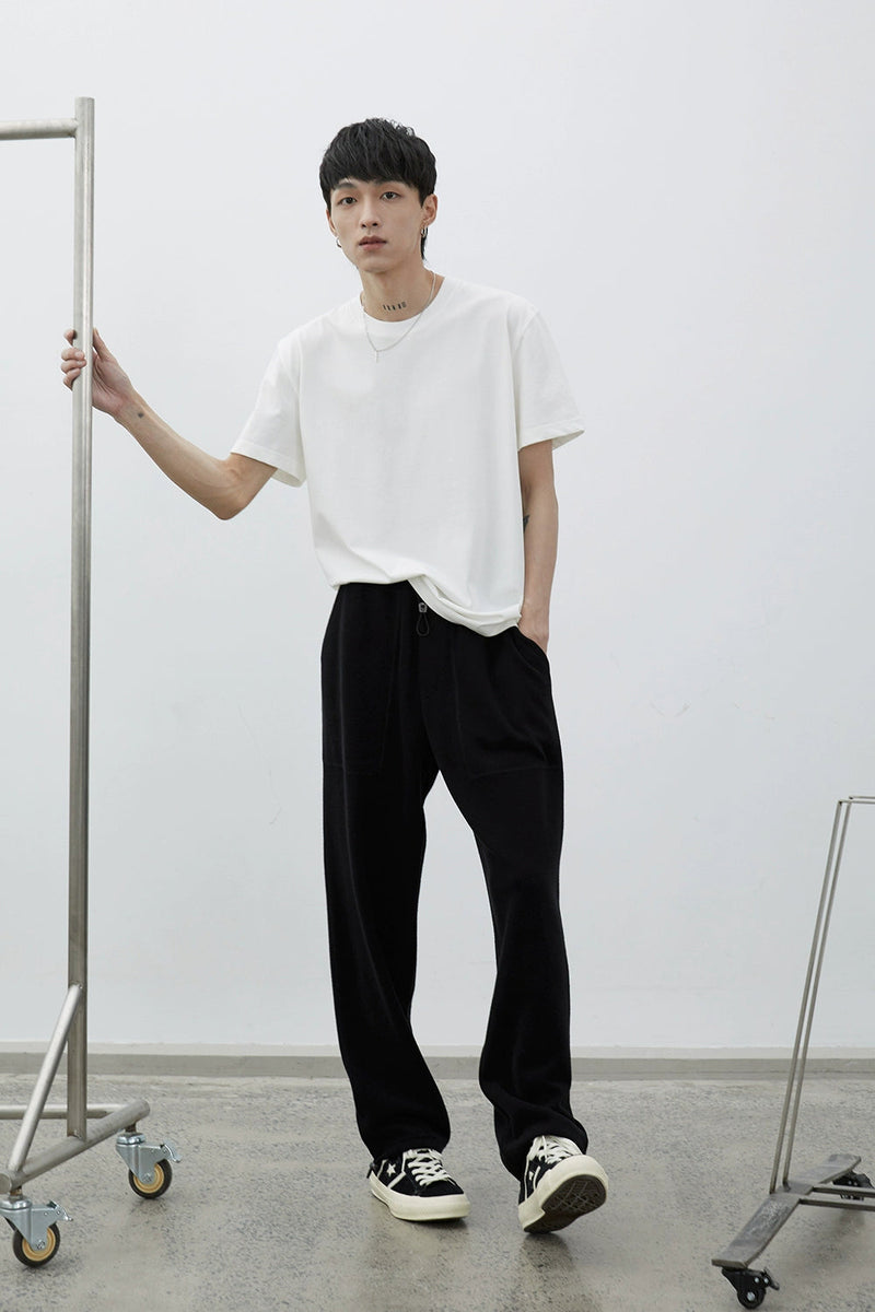 Drawstring Wide-leg Athletic Pants