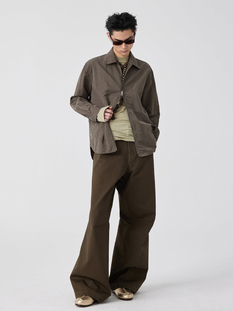Wide Leg Brown Flared Pants