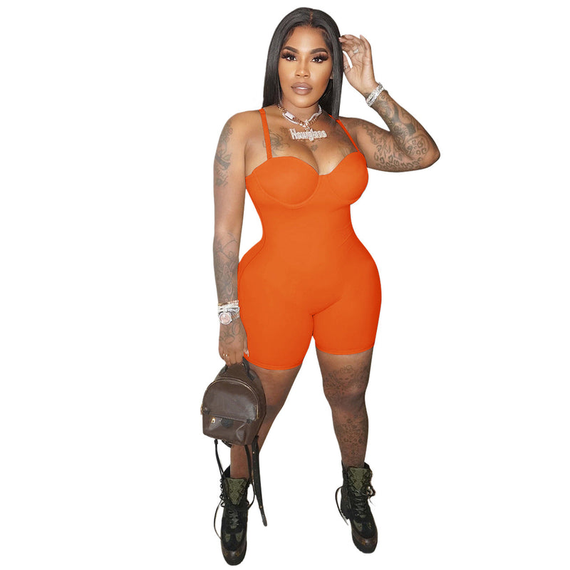 Clothing Spring Summer Sling Chest Cup Jumpsuit