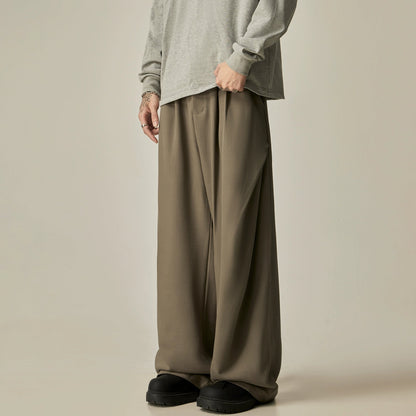 Khaki Wide Leg Dress Pants
