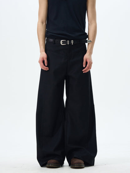 Wide Leg Skater Pants in Black