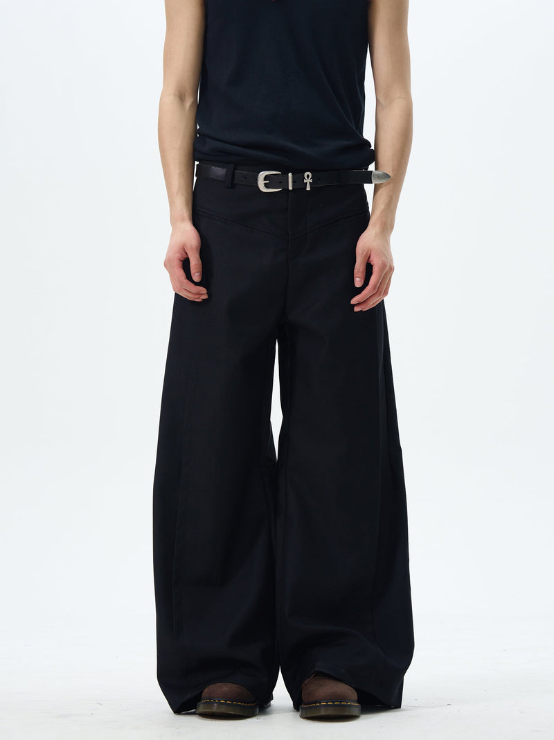 Wide Leg Skater Pants in Black