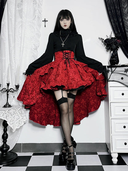 Wannathis Gothic Hooded Maxi Dress - Sleeveless Black Floor-length Gown With Attached Hood