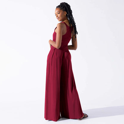 Knitted Sling Wide Leg Jumpsuit Summer Clothing
