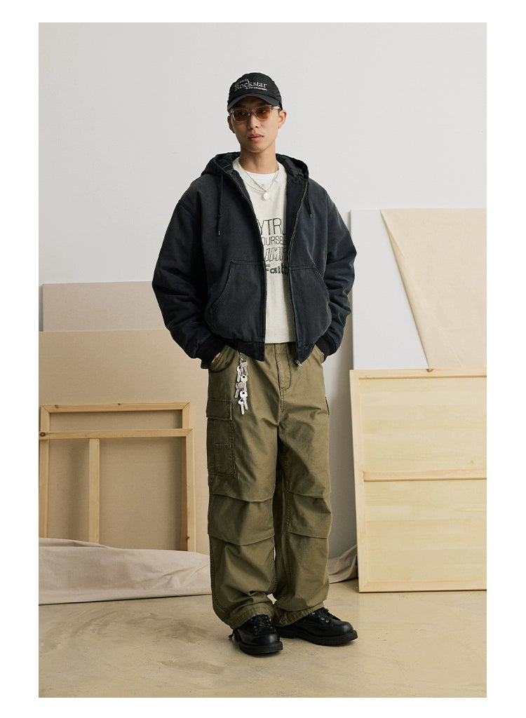 Straight-leg Multi-pocket Loose Pants