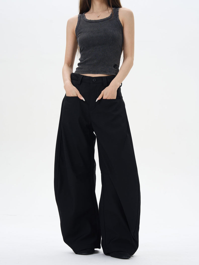 Black Wide-leg Palazzo Pants