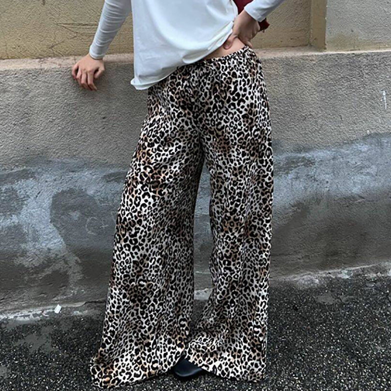 Cristel Leopard Print Wide-leg Pants