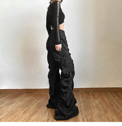 High-waist Pleated Wide-leg Pants