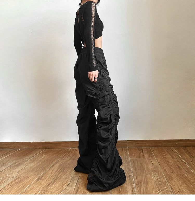 High-waist Pleated Wide-leg Pants