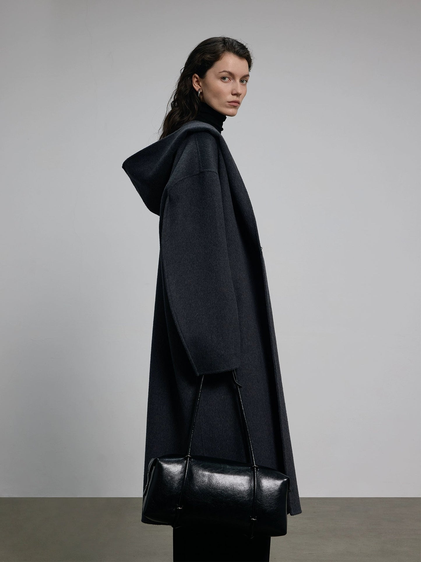 Hooded Long Woolen Coat