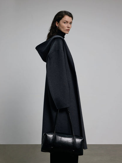 Hooded Long Woolen Coat