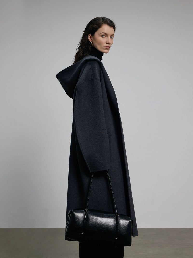 Hooded Long Woolen Coat