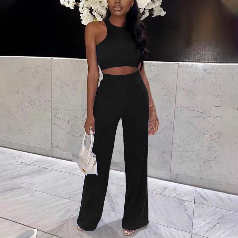 Summer Pants Suit Color Office Sleeveless Vest Pants Two Piece Suit
