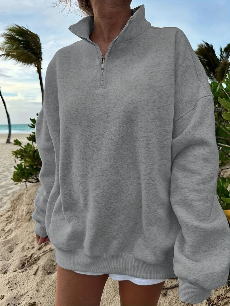 Sweatshirt Outdoor Autumn Winter Loose Long Sleeve Sweatershirt Half Zipper