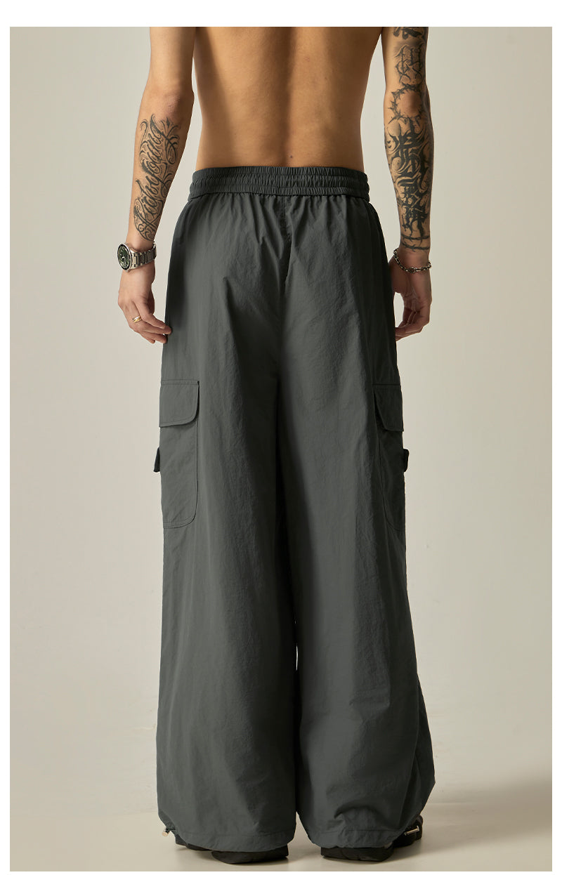 Charcoal Wide Leg Utility Pants