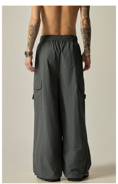 Charcoal Wide Leg Utility Pants