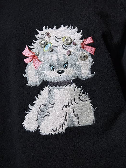 Embroidered Puppy Sweatshirt