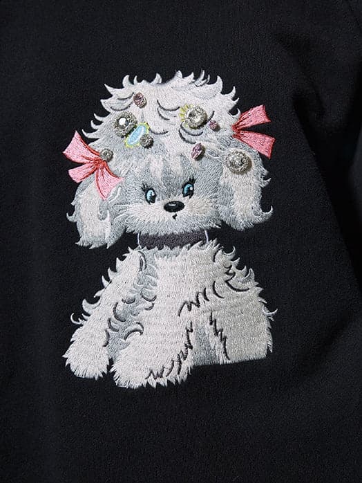 Embroidered Puppy Sweatshirt