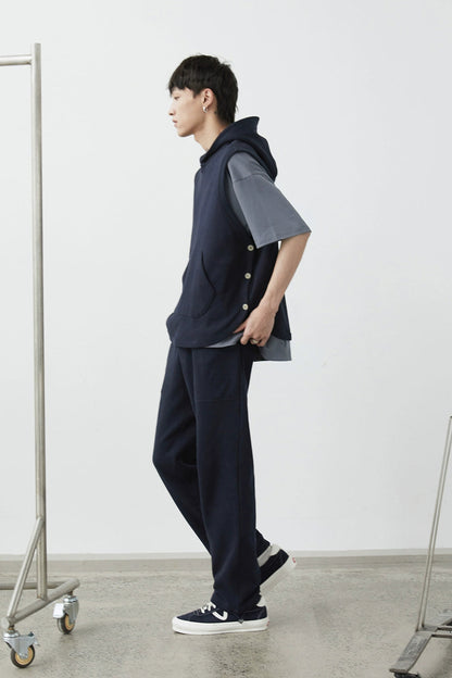 Drawstring Wide-leg Athletic Pants