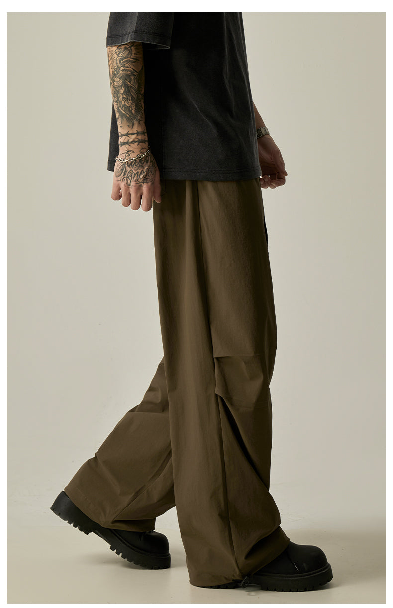 Gray Loose Drawstring Pants