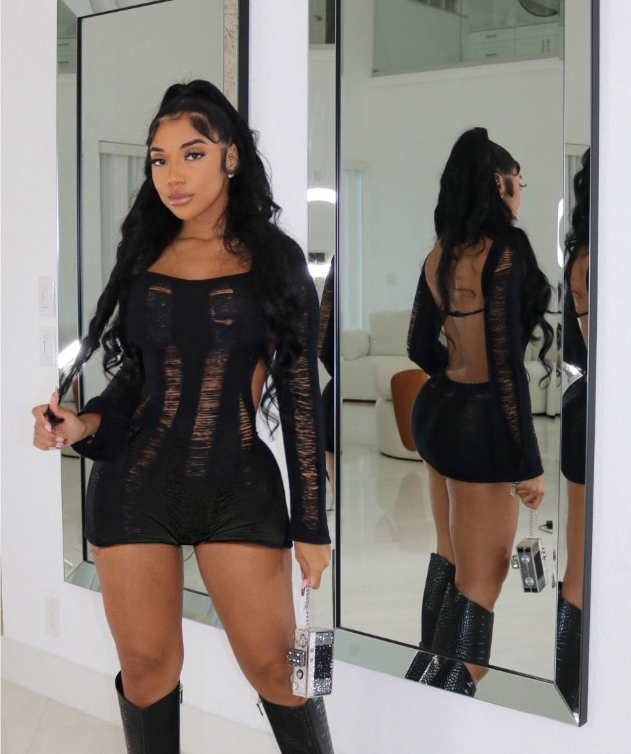 Plaid Short Sleeve Collared Tight Jumpsuit Knitted Short Romper