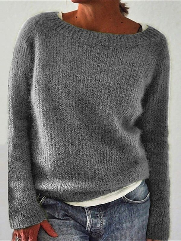 Round Neck Knitted Sweater