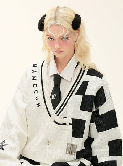 Original Design Garbled Sweater Cardigan Top