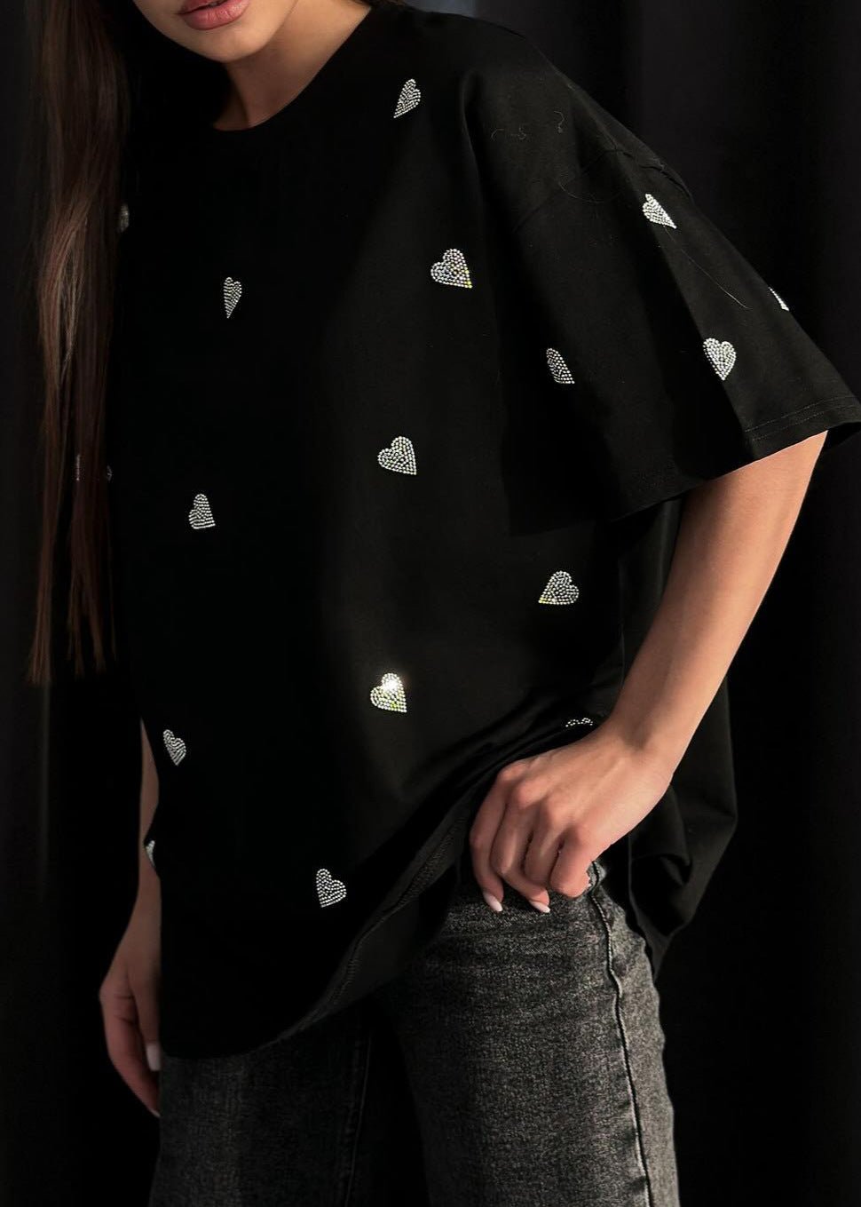 Sparkling Hearts Oversized T-shirt