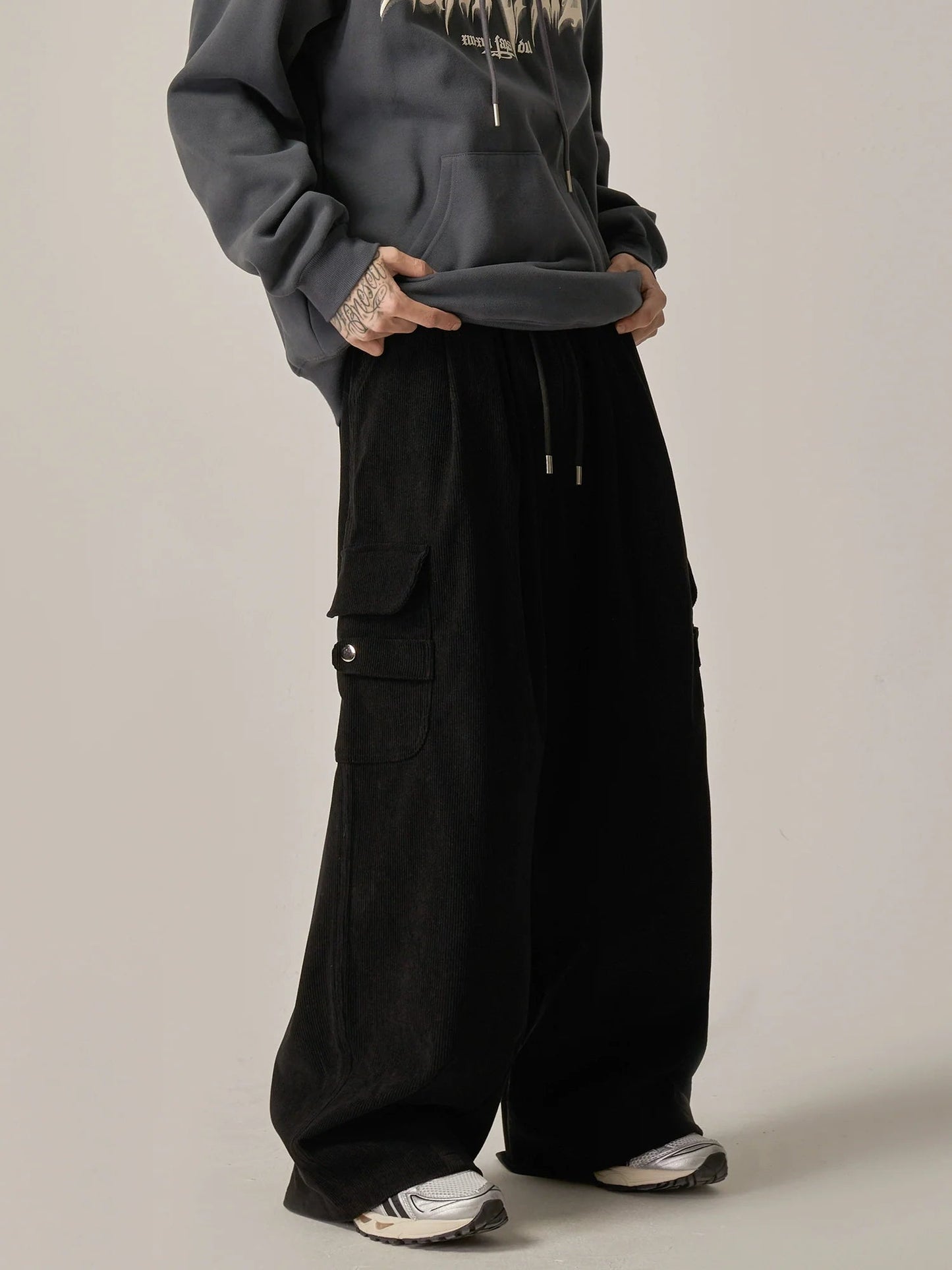 Onyx Flow Wide-leg Cargo Lounge Pants