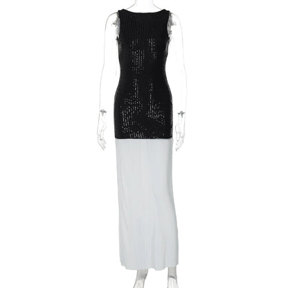 Anabia Black Sequin Maxi Dress