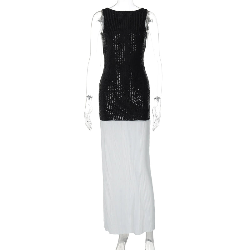 Anabia Black Sequin Maxi Dress