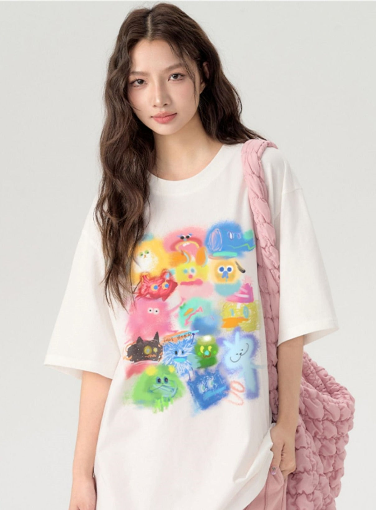Inkjet Color Graffiti Print T-shirt
