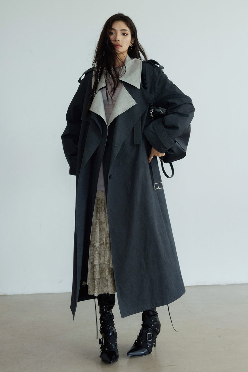 Two-tone Oversized Trench Coat