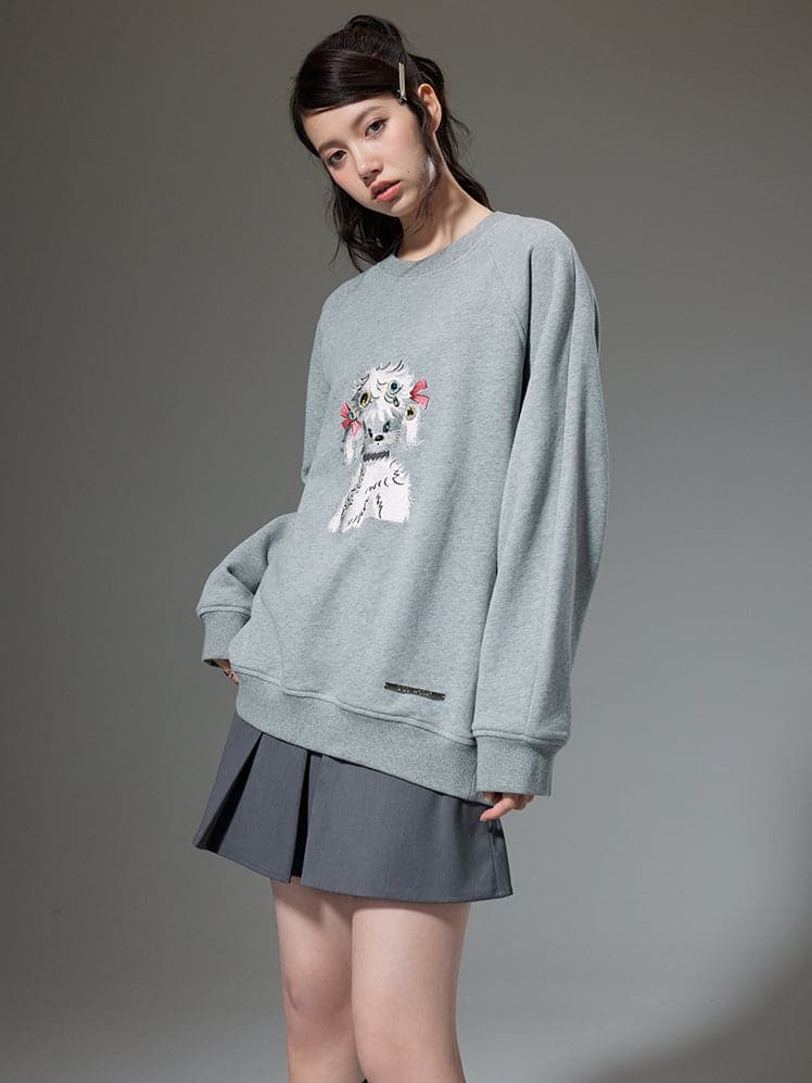 Embroidered Puppy Sweatshirt