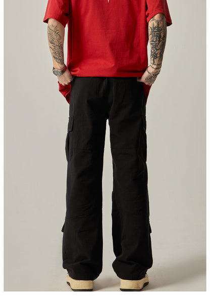 Brown Military Wide Cargo Pants