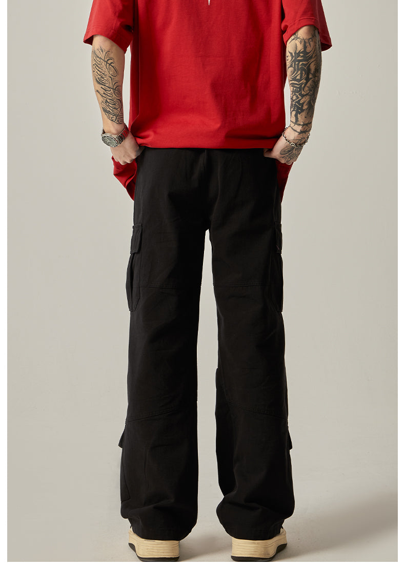 Brown Military Wide Cargo Pants