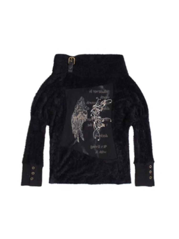 Punk Print Oversized Sweater